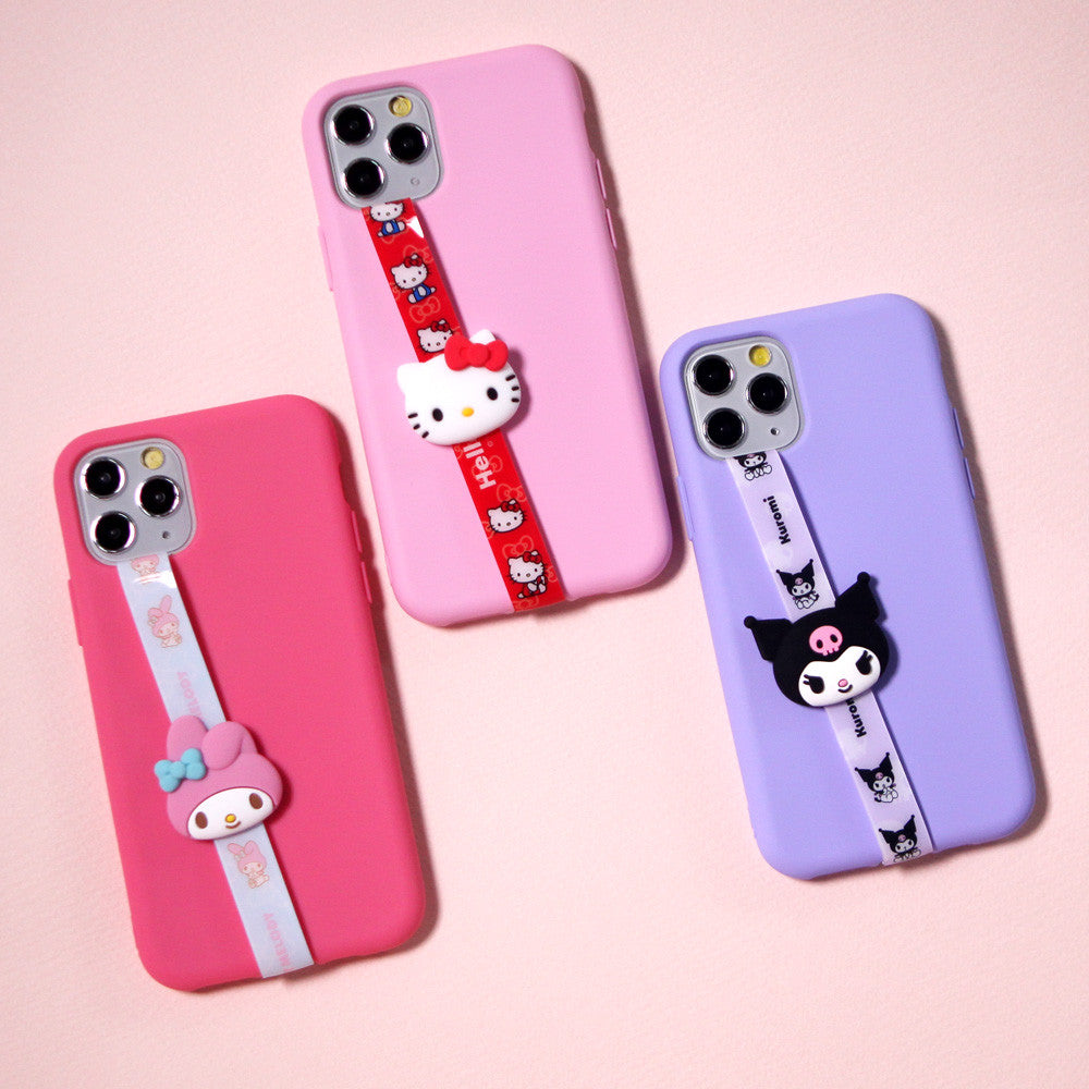 Sanrio Character Figure Phone Strap Phone Loop, Phone Grip with All Smartphone cases