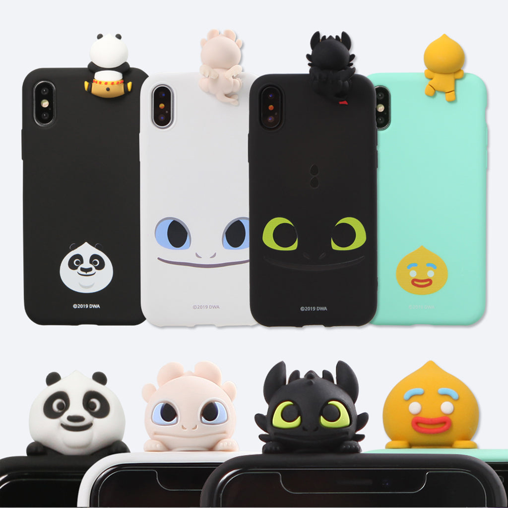 DreamWorks Kung Fu Panda & How to Train Your Dragon & Shrek Character Figure Color Jelly Phone Case